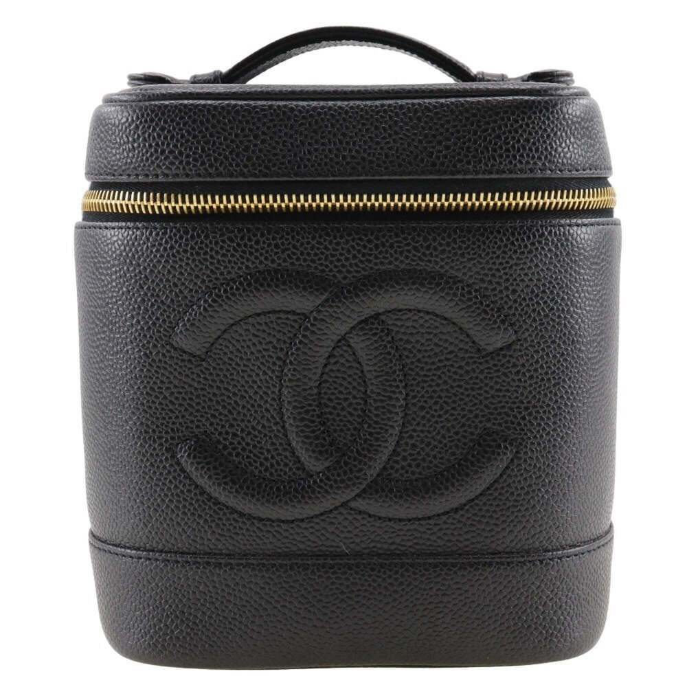 CHANEL Black Caviar Leather Pouch